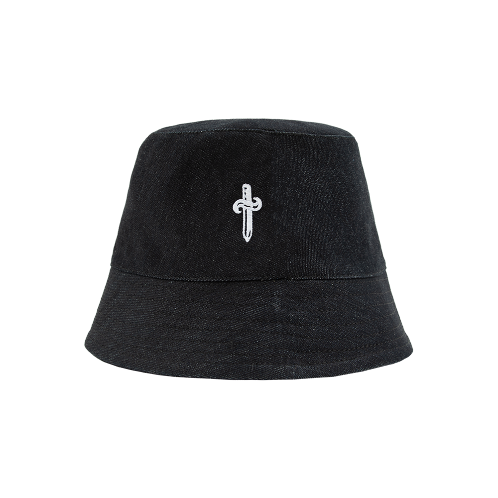 It's All A Blur Raw Denim Bucket Hat Front