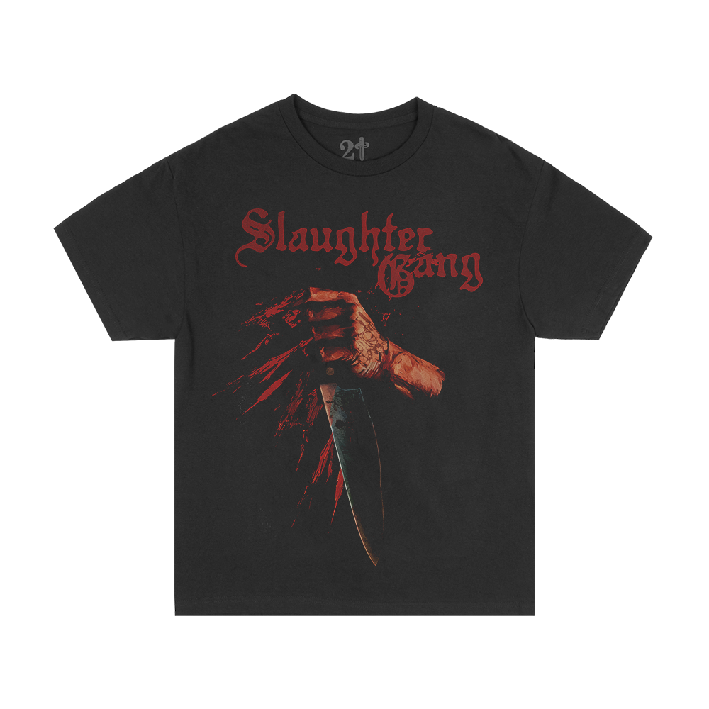 Slaughter Gang Knife Splatter Tee Front