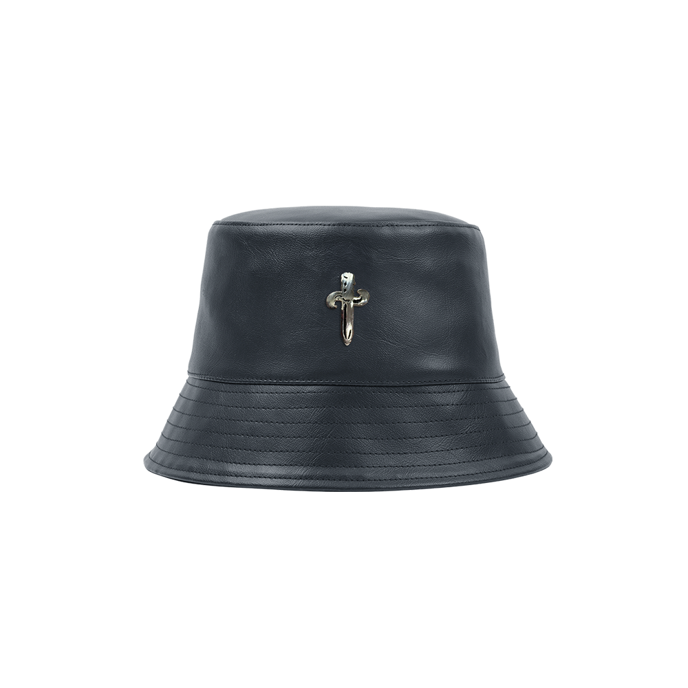 Bucket hat leather sales
