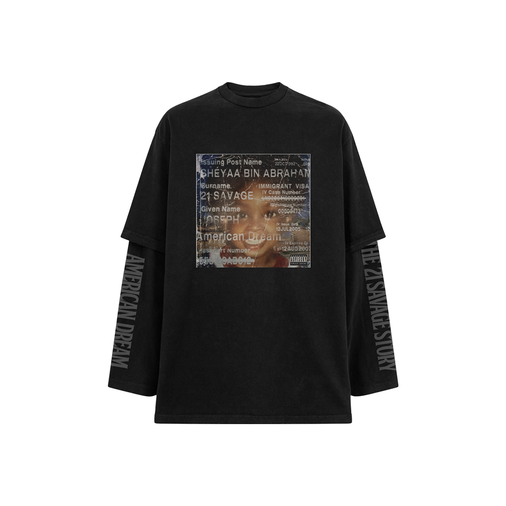 American Dream Layered Long Sleeve Tee 21 Savage Store